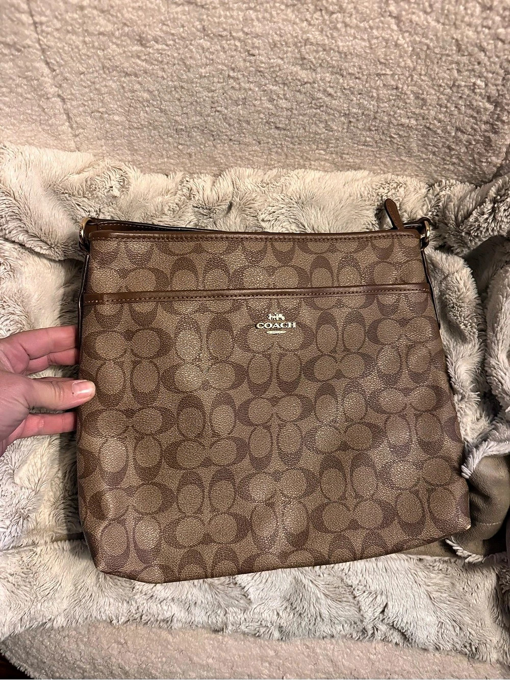 Coach Signature File Crossbody Bag Brown